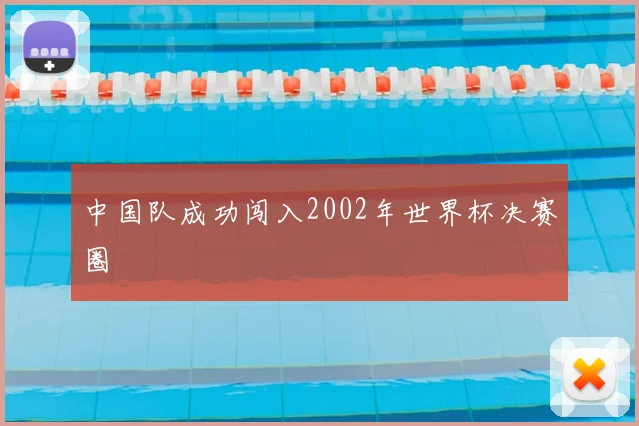 中国队成功闯入2002年世界杯决赛圈